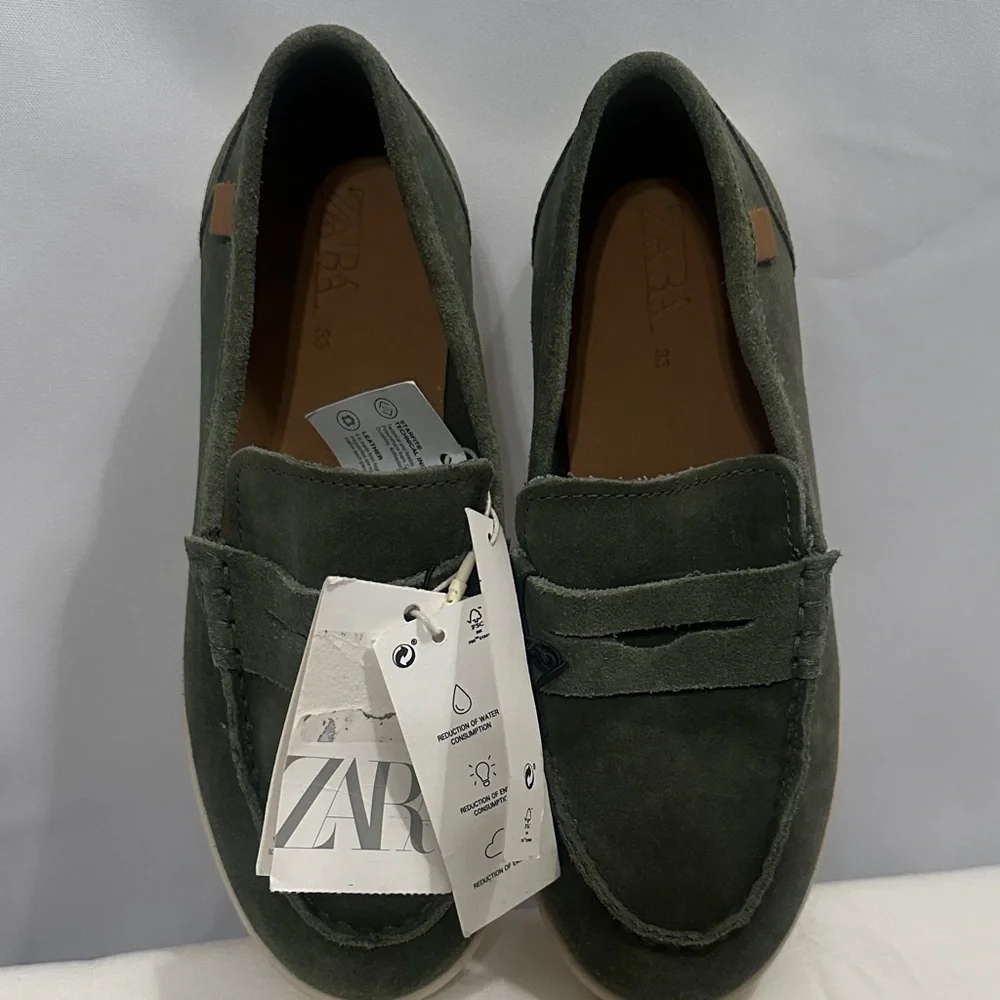 Zara Kids Green Loafers